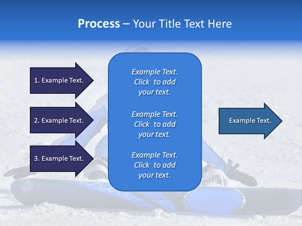 A Woman Sitting In The Snow With A Snowboard PowerPoint Template