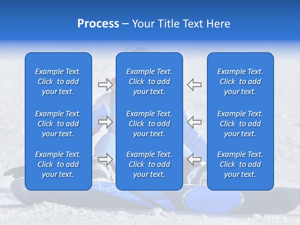A Woman Sitting In The Snow With A Snowboard PowerPoint Template