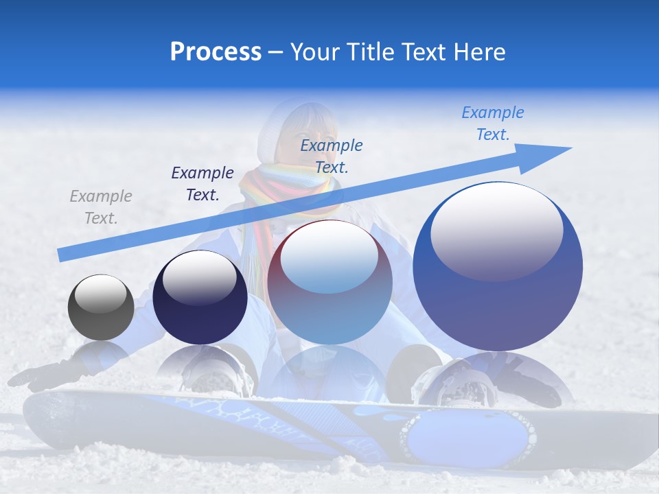 A Woman Sitting In The Snow With A Snowboard PowerPoint Template