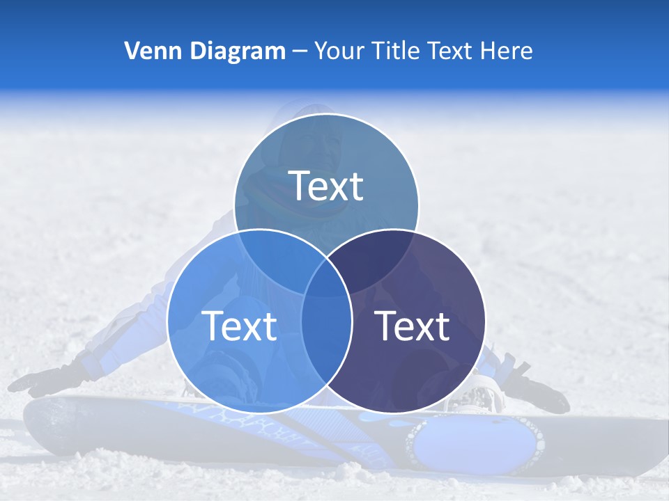 A Woman Sitting In The Snow With A Snowboard PowerPoint Template