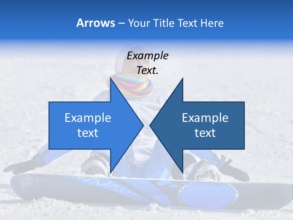 A Woman Sitting In The Snow With A Snowboard PowerPoint Template