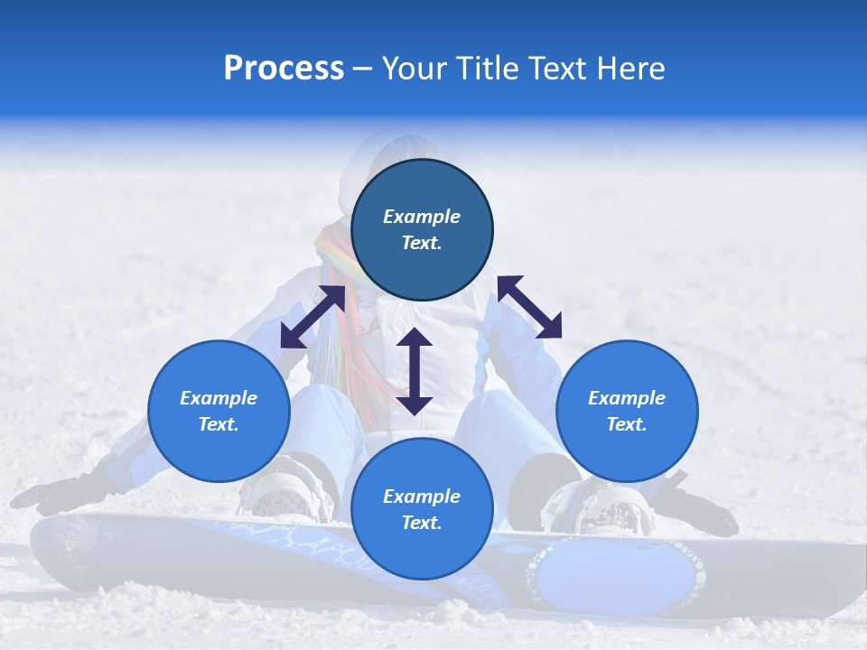 A Woman Sitting In The Snow With A Snowboard PowerPoint Template