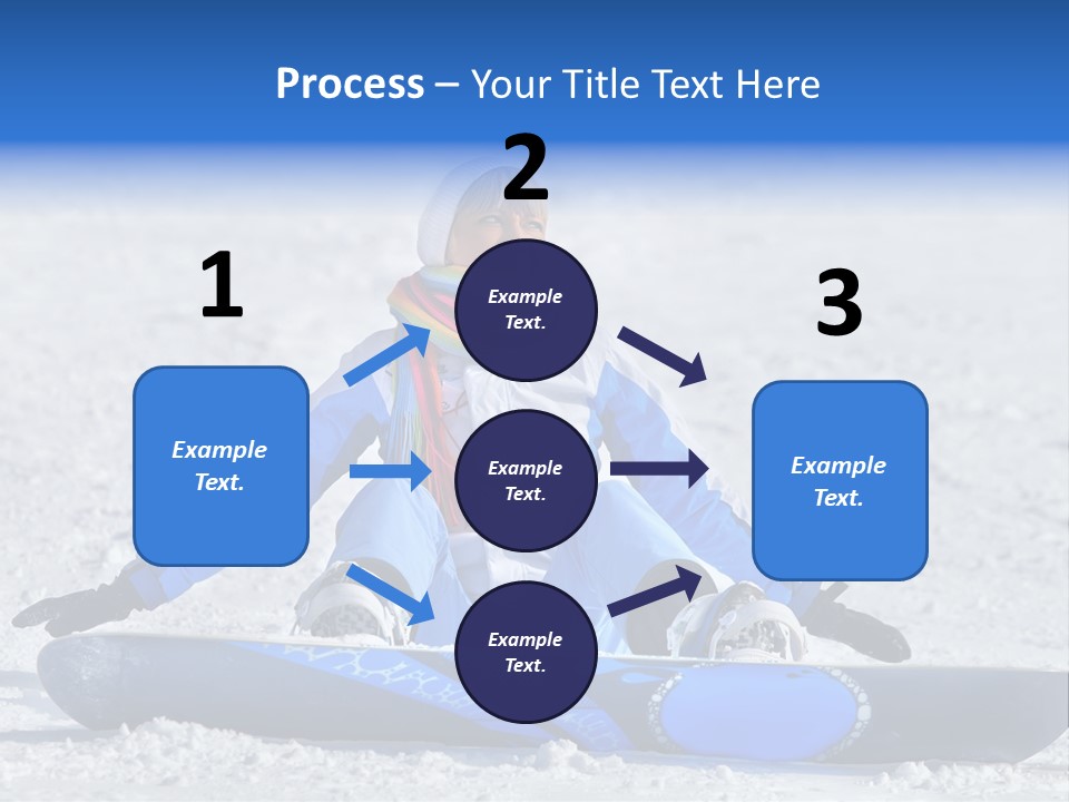 A Woman Sitting In The Snow With A Snowboard PowerPoint Template