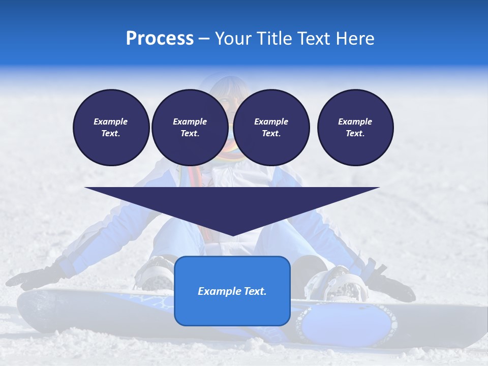 A Woman Sitting In The Snow With A Snowboard PowerPoint Template