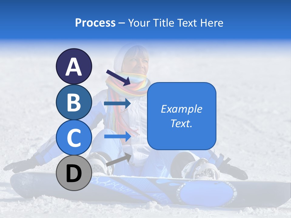 A Woman Sitting In The Snow With A Snowboard PowerPoint Template