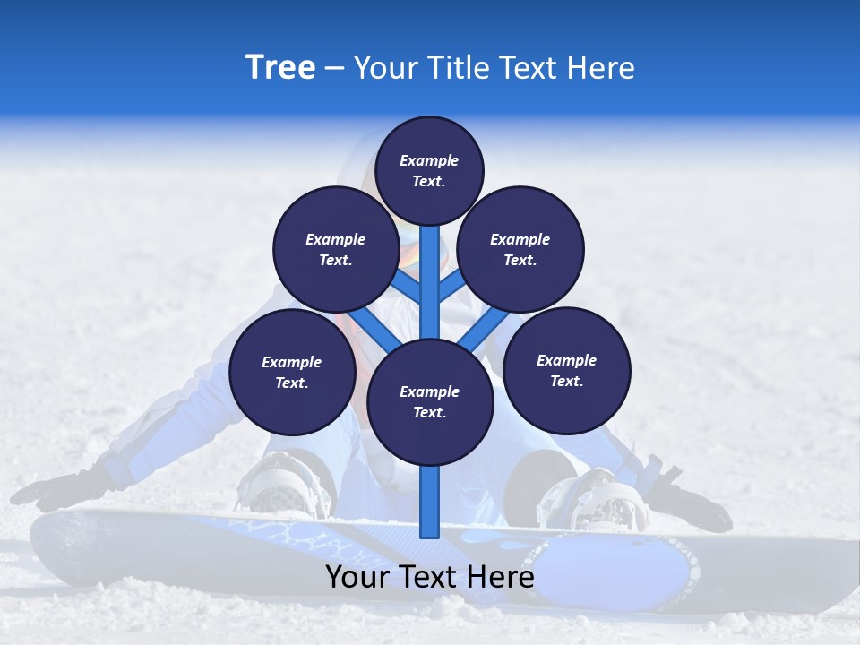 A Woman Sitting In The Snow With A Snowboard PowerPoint Template