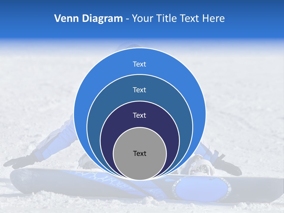A Woman Sitting In The Snow With A Snowboard PowerPoint Template
