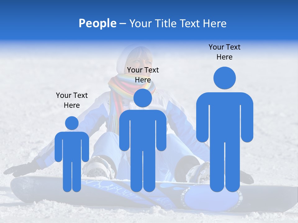 A Woman Sitting In The Snow With A Snowboard PowerPoint Template