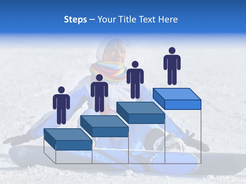 A Woman Sitting In The Snow With A Snowboard PowerPoint Template