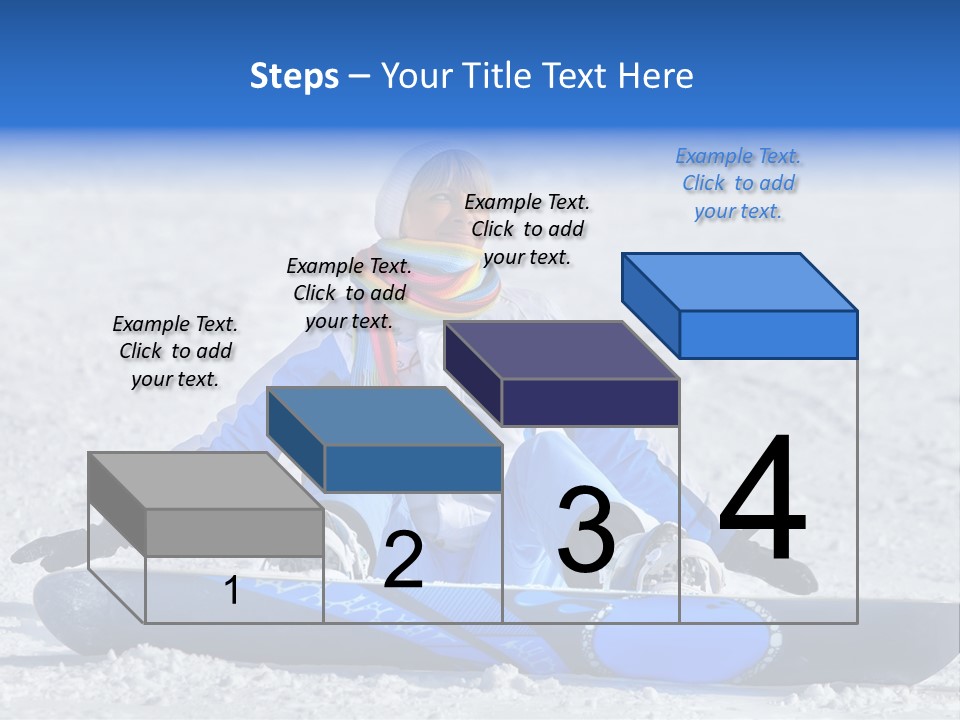 A Woman Sitting In The Snow With A Snowboard PowerPoint Template