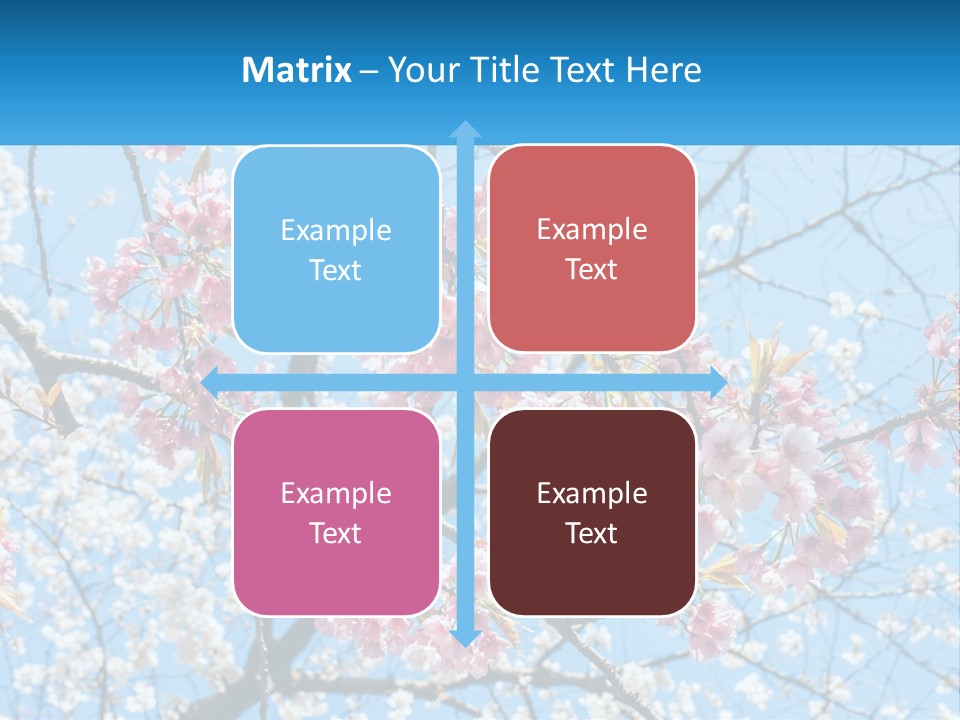 A Tree With Pink Flowers And Blue Sky In The Background PowerPoint Template