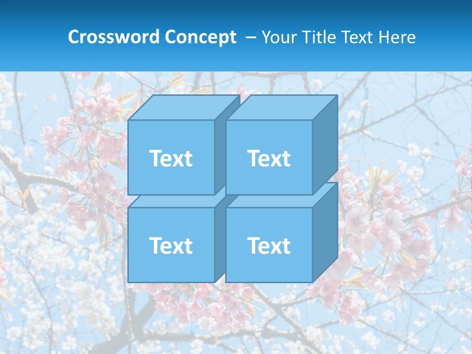 A Tree With Pink Flowers And Blue Sky In The Background PowerPoint Template