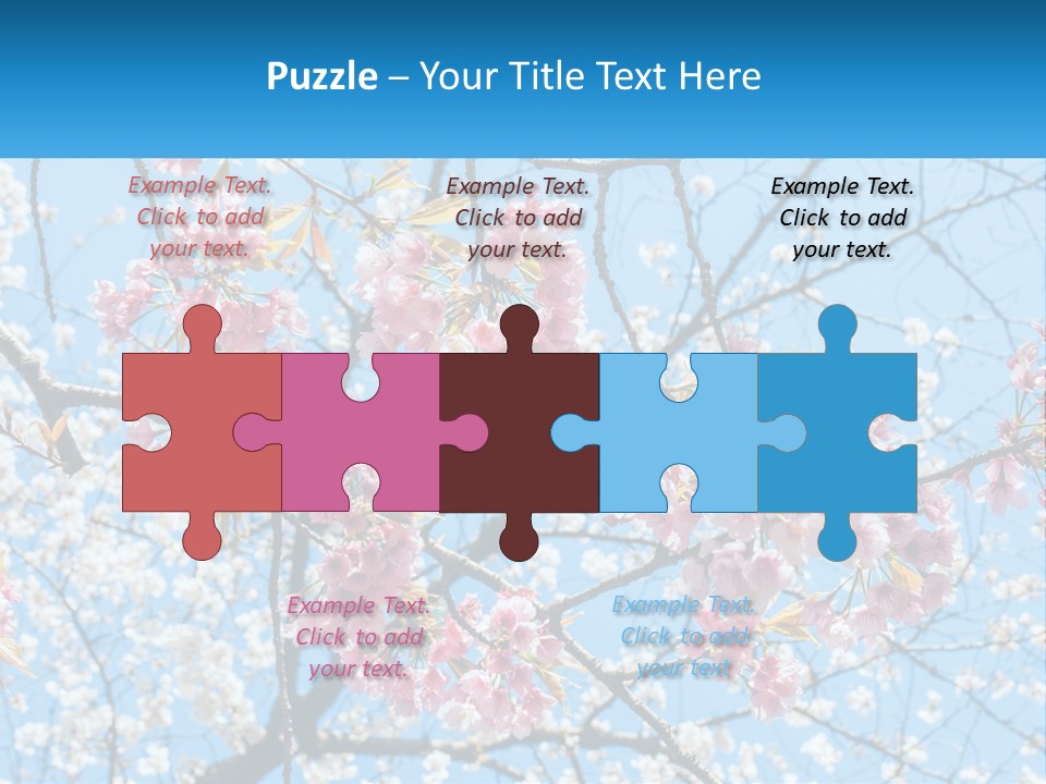 A Tree With Pink Flowers And Blue Sky In The Background PowerPoint Template