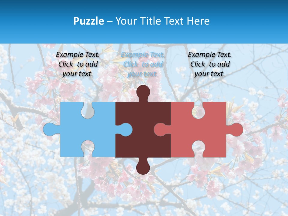 A Tree With Pink Flowers And Blue Sky In The Background PowerPoint Template