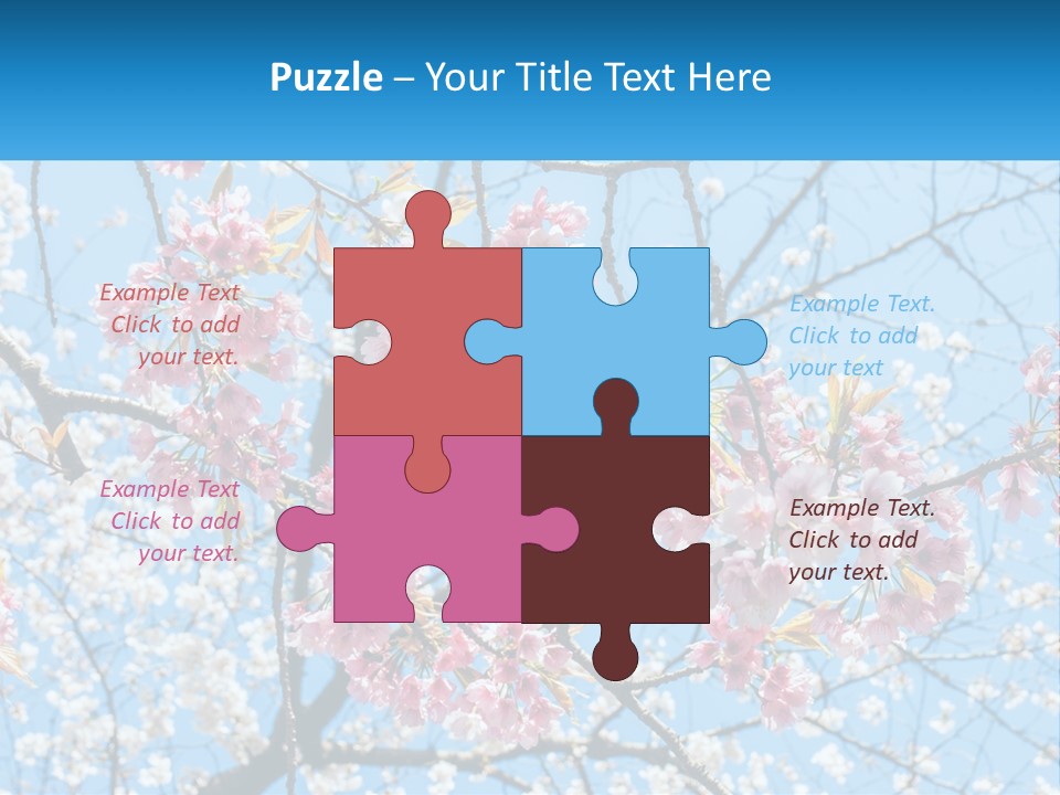 A Tree With Pink Flowers And Blue Sky In The Background PowerPoint Template