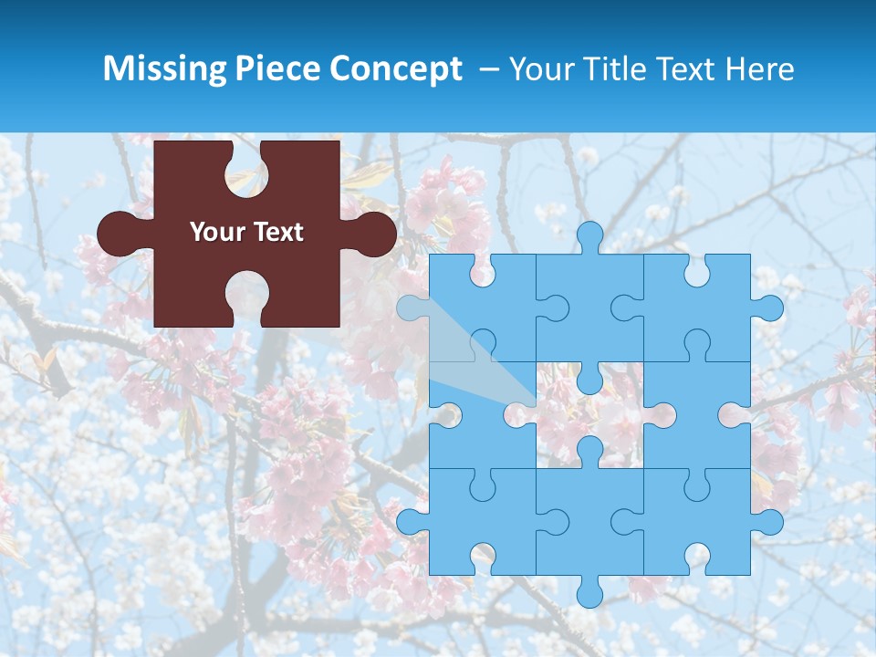 A Tree With Pink Flowers And Blue Sky In The Background PowerPoint Template