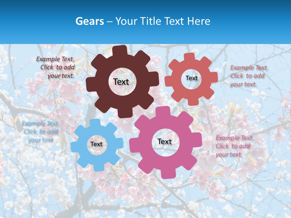 A Tree With Pink Flowers And Blue Sky In The Background PowerPoint Template