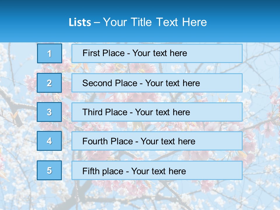 A Tree With Pink Flowers And Blue Sky In The Background PowerPoint Template