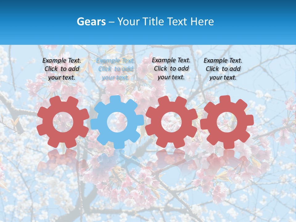 A Tree With Pink Flowers And Blue Sky In The Background PowerPoint Template