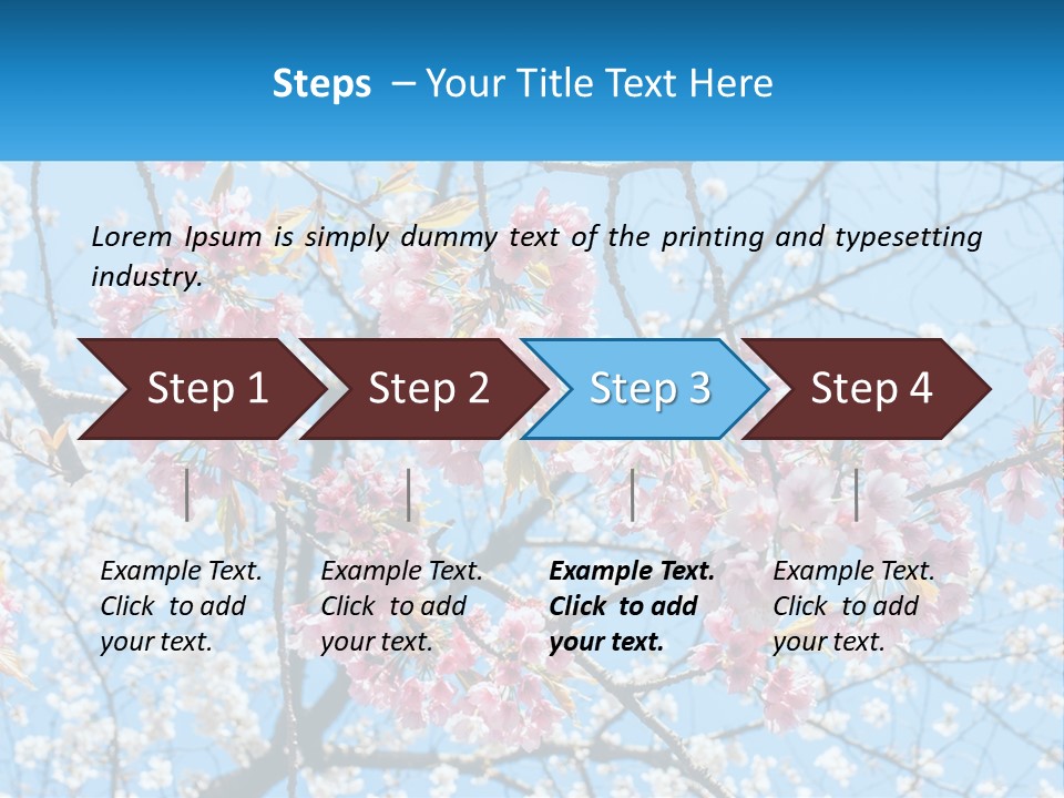A Tree With Pink Flowers And Blue Sky In The Background PowerPoint Template