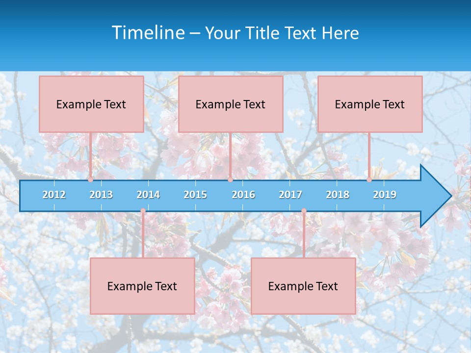 A Tree With Pink Flowers And Blue Sky In The Background PowerPoint Template