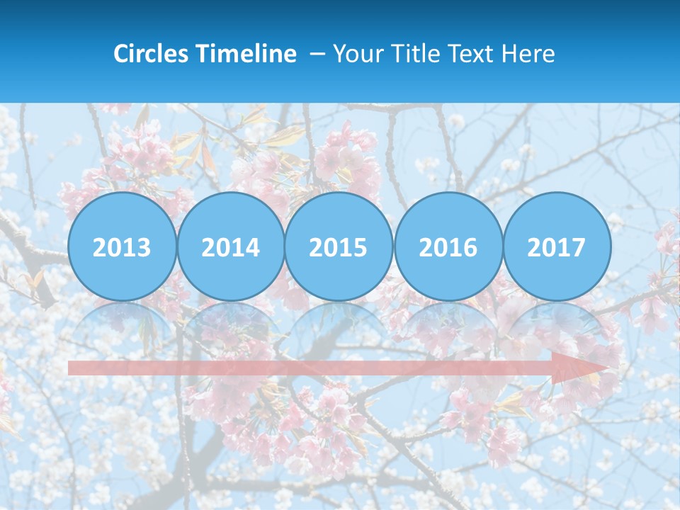 A Tree With Pink Flowers And Blue Sky In The Background PowerPoint Template