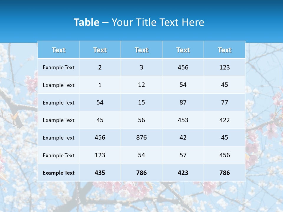 A Tree With Pink Flowers And Blue Sky In The Background PowerPoint Template