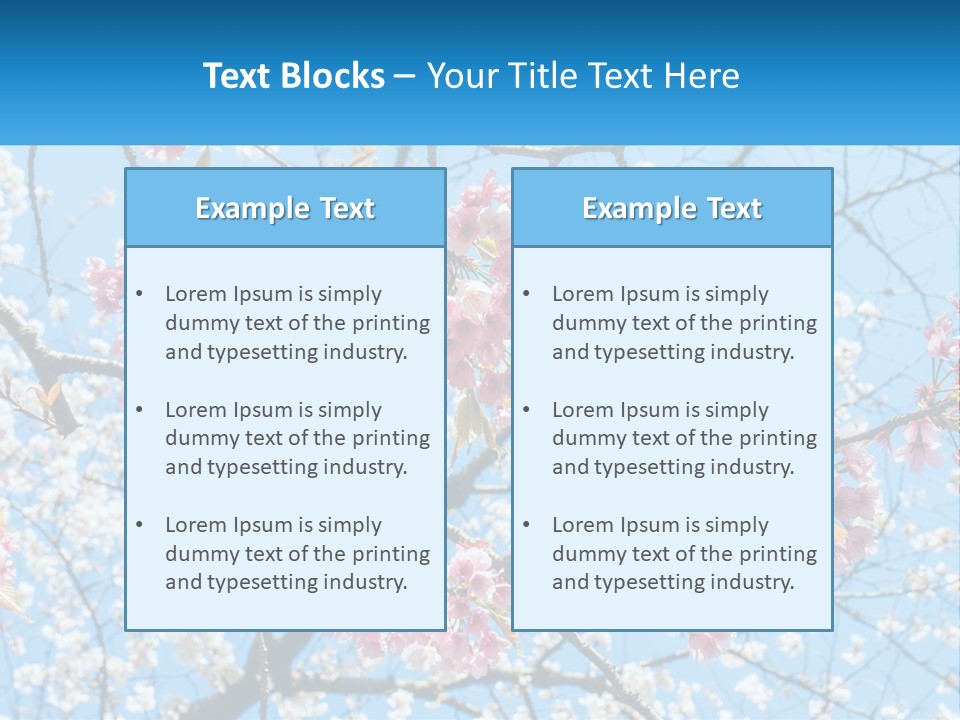 A Tree With Pink Flowers And Blue Sky In The Background PowerPoint Template