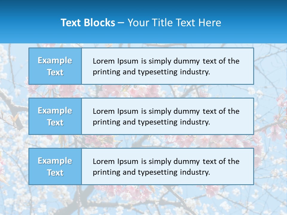 A Tree With Pink Flowers And Blue Sky In The Background PowerPoint Template