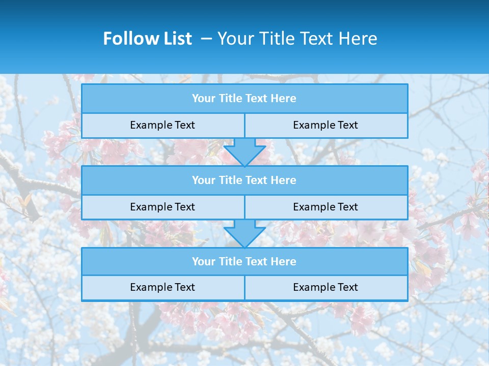 A Tree With Pink Flowers And Blue Sky In The Background PowerPoint Template