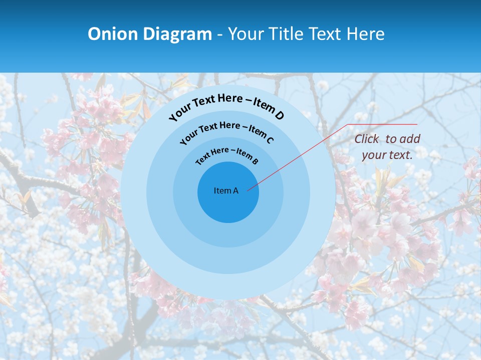 A Tree With Pink Flowers And Blue Sky In The Background PowerPoint Template