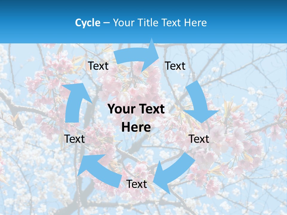 A Tree With Pink Flowers And Blue Sky In The Background PowerPoint Template