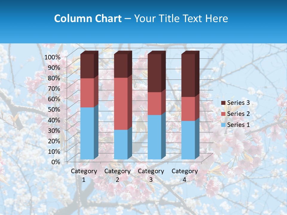 A Tree With Pink Flowers And Blue Sky In The Background PowerPoint Template