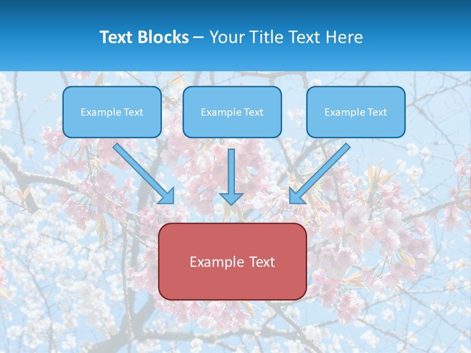 A Tree With Pink Flowers And Blue Sky In The Background PowerPoint Template