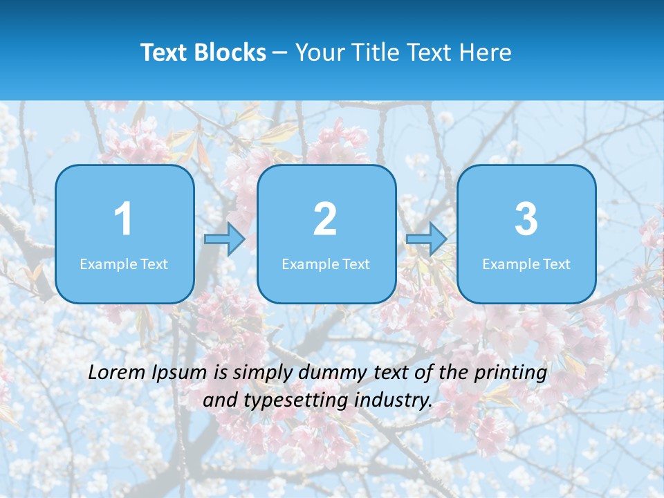 A Tree With Pink Flowers And Blue Sky In The Background PowerPoint Template