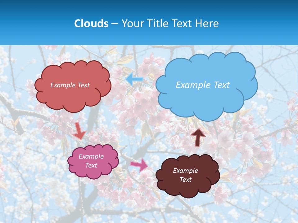 A Tree With Pink Flowers And Blue Sky In The Background PowerPoint Template
