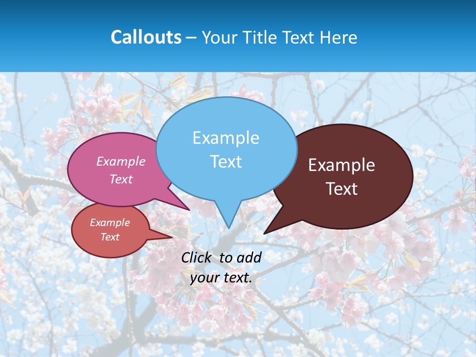 A Tree With Pink Flowers And Blue Sky In The Background PowerPoint Template