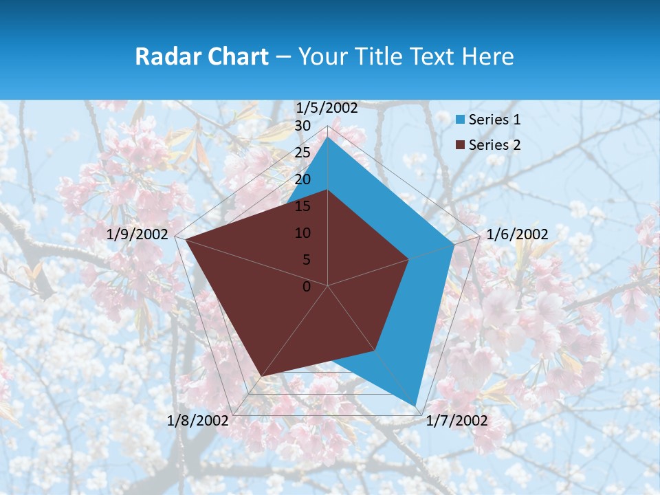 A Tree With Pink Flowers And Blue Sky In The Background PowerPoint Template