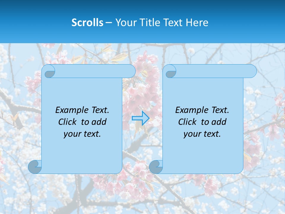 A Tree With Pink Flowers And Blue Sky In The Background PowerPoint Template