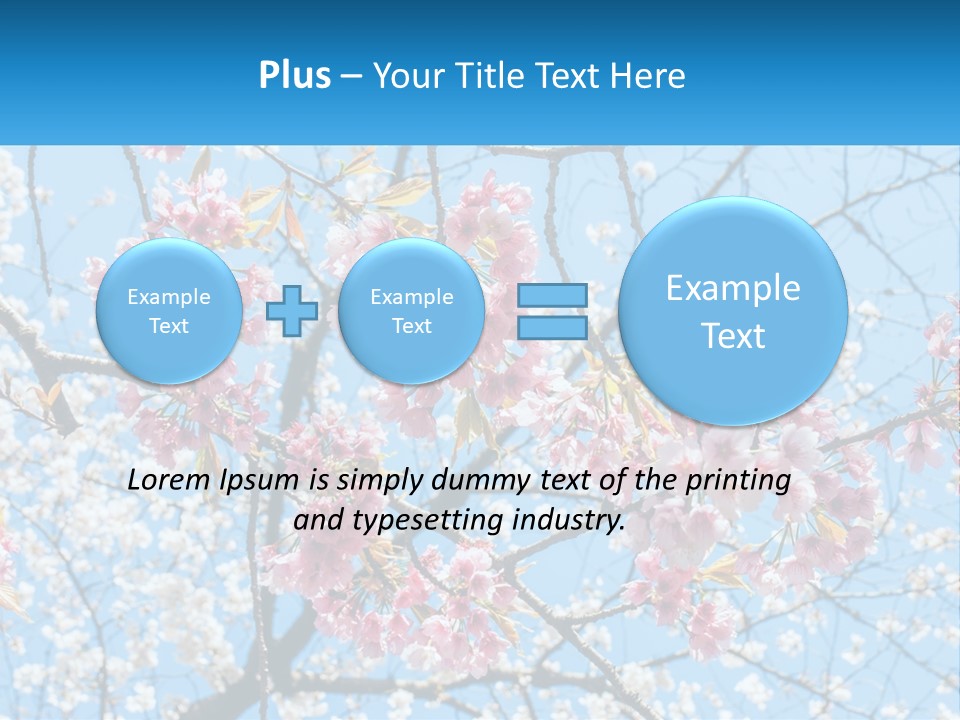 A Tree With Pink Flowers And Blue Sky In The Background PowerPoint Template