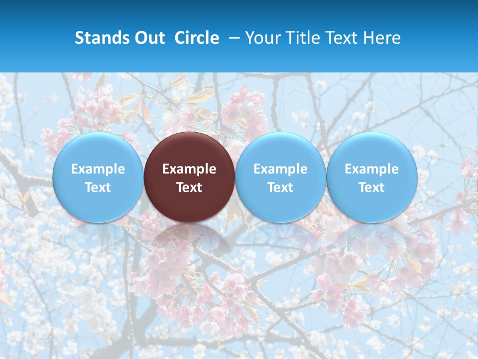 A Tree With Pink Flowers And Blue Sky In The Background PowerPoint Template