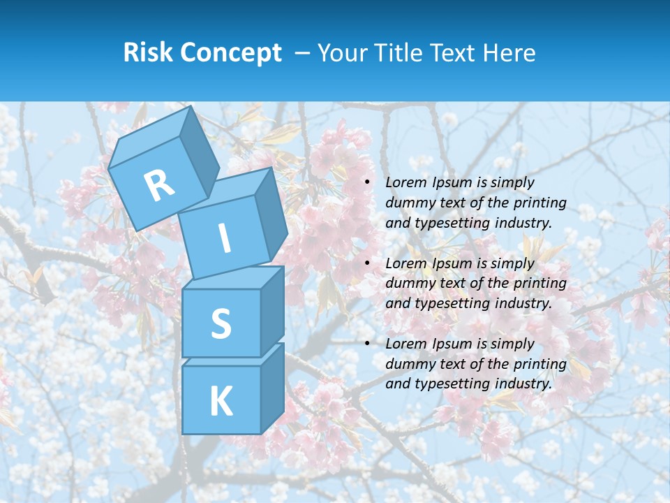 A Tree With Pink Flowers And Blue Sky In The Background PowerPoint Template