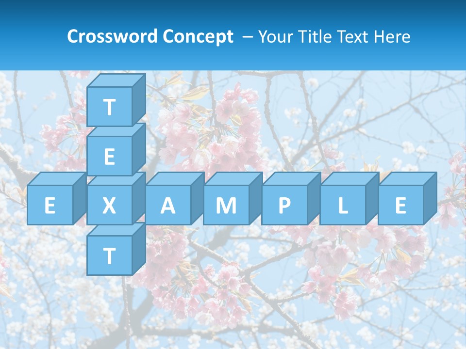 A Tree With Pink Flowers And Blue Sky In The Background PowerPoint Template