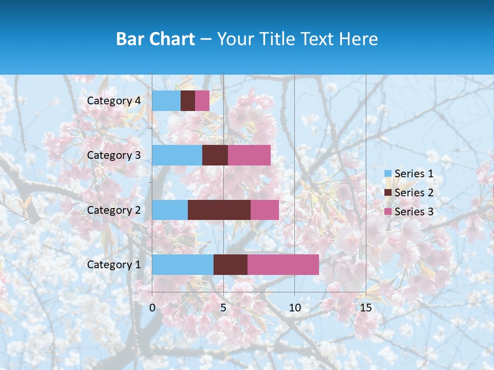 A Tree With Pink Flowers And Blue Sky In The Background PowerPoint Template