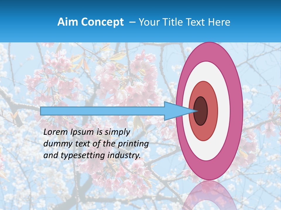 A Tree With Pink Flowers And Blue Sky In The Background PowerPoint Template