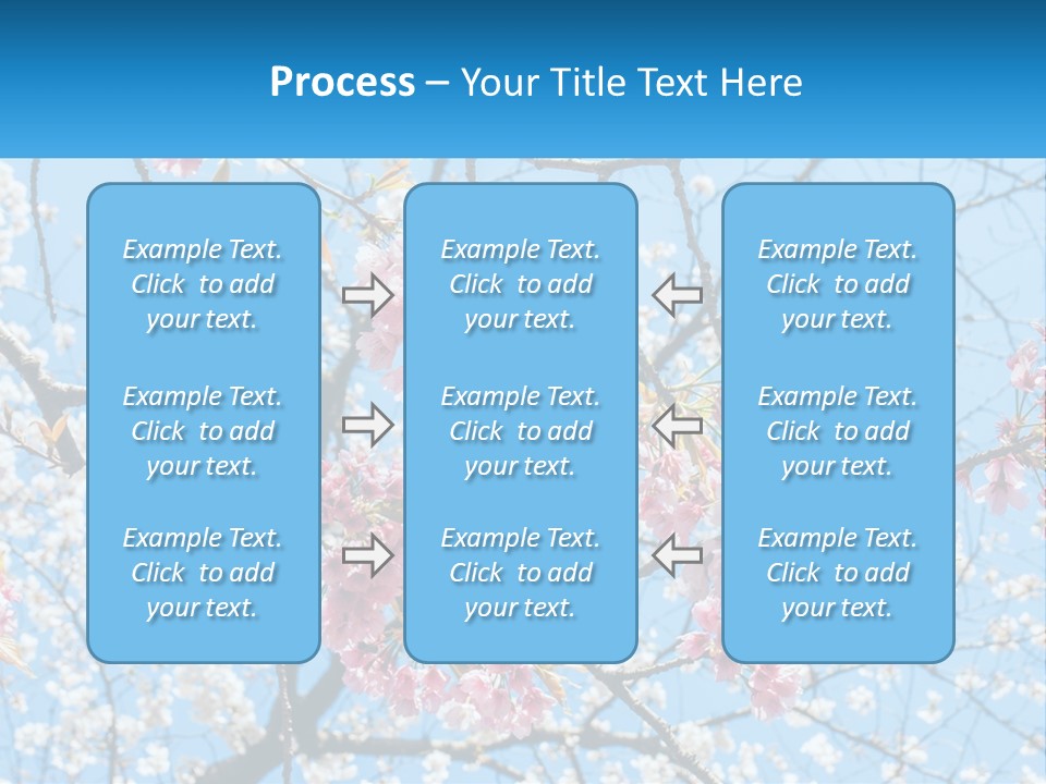 A Tree With Pink Flowers And Blue Sky In The Background PowerPoint Template