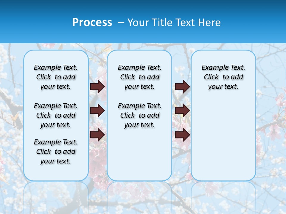 A Tree With Pink Flowers And Blue Sky In The Background PowerPoint Template