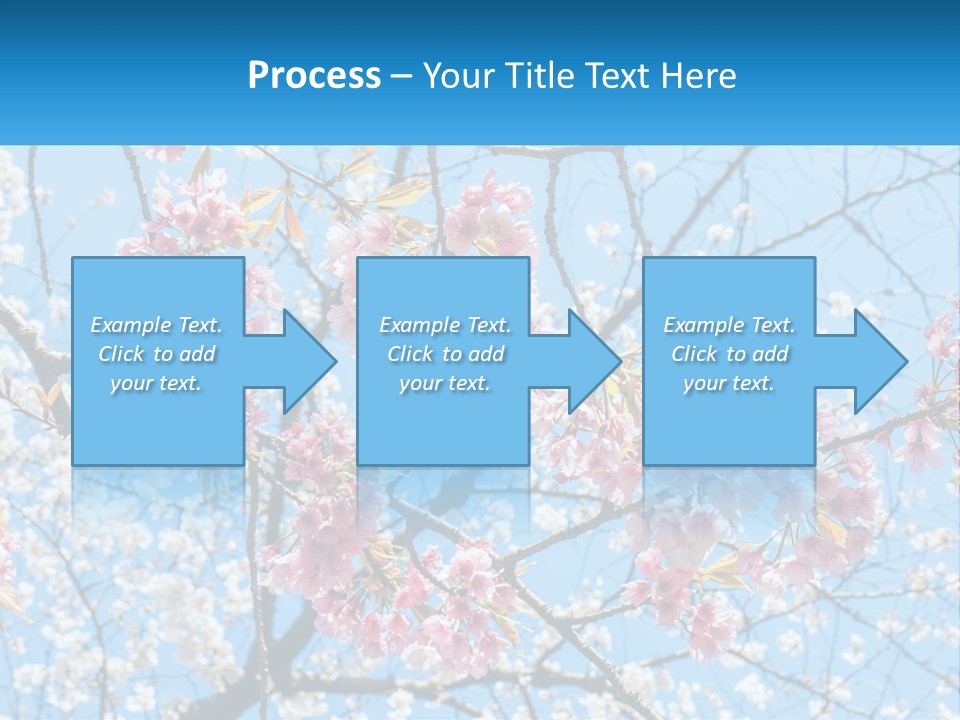 A Tree With Pink Flowers And Blue Sky In The Background PowerPoint Template