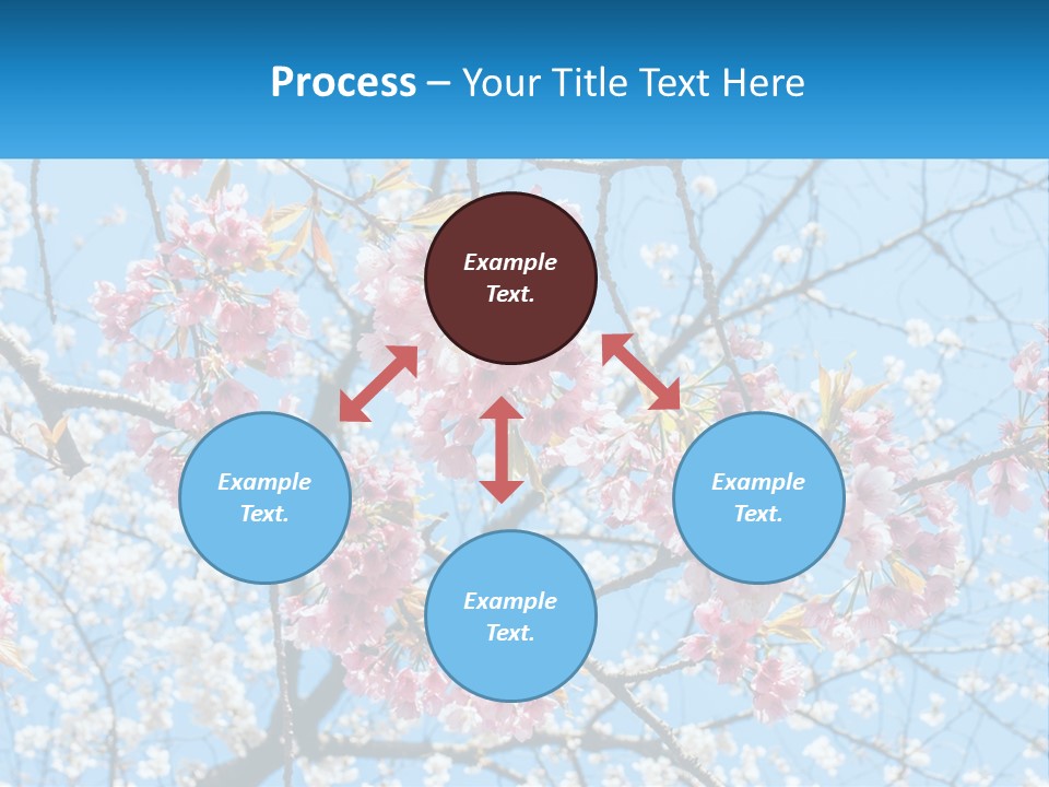A Tree With Pink Flowers And Blue Sky In The Background PowerPoint Template