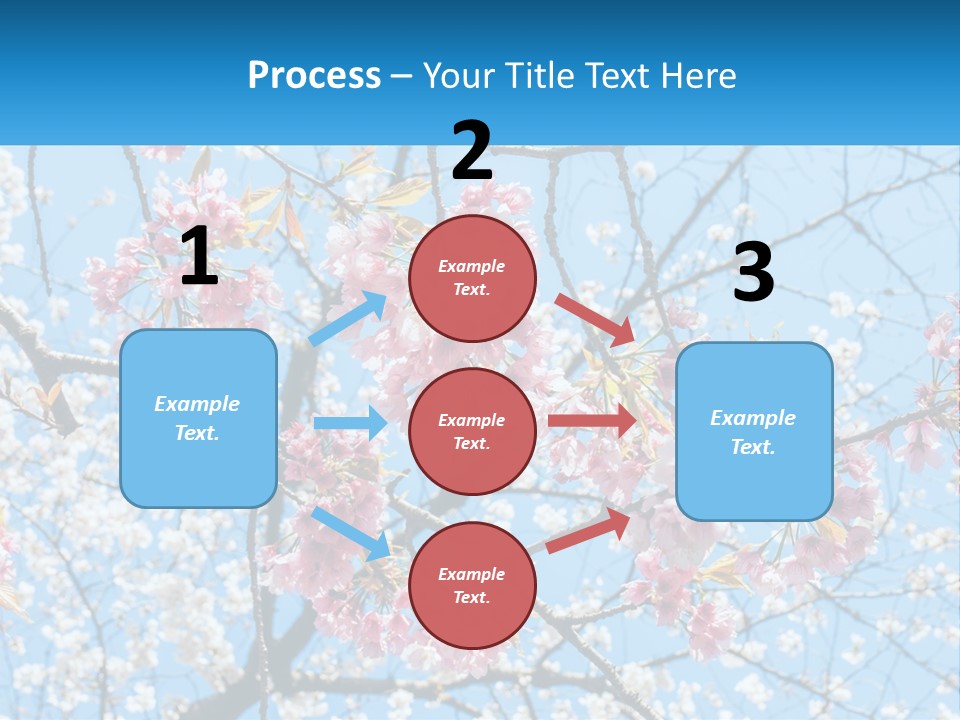 A Tree With Pink Flowers And Blue Sky In The Background PowerPoint Template